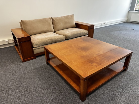Hugues Chevalier salontafel – bijpassende set met de "Dominique" bank, Parijs – Wood (photo 9 of 9)