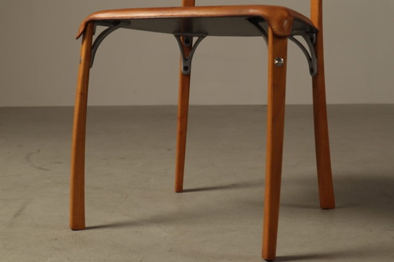 Ensemble de cinq chaises de salle à manger italiennes en cuir cognac, années 1990 – Wood, Leather (photo 10 of 15)