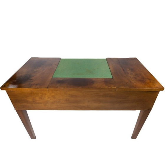 Image 1 of Vintage mahogany desk with green felt top, 1890