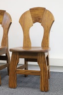 Set of 6 brutalist wooden dining chairs, 1970s