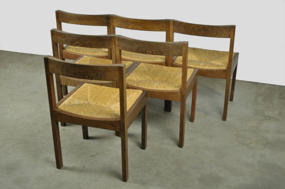 Image 1 of Vintage Wenge dining chairs in modern minimalist style, 1960s