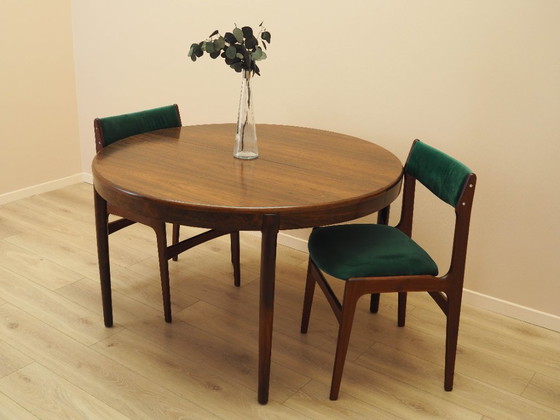 Image 1 of Round rosewood table, Danish design, 1960s, designer: Harry Østergaard, manufacturer: Randers Møbelfabrik