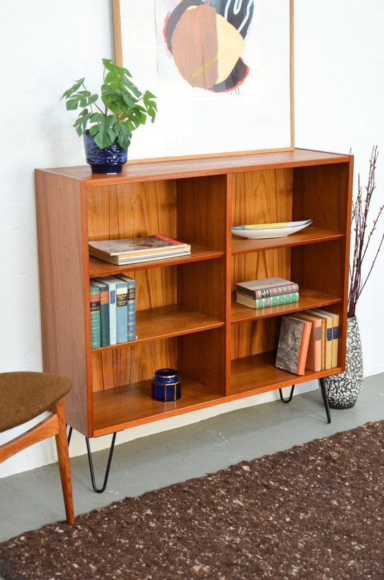 Image 1 of Vintage open bookcase, mid-century teak sideboard, Hundevad