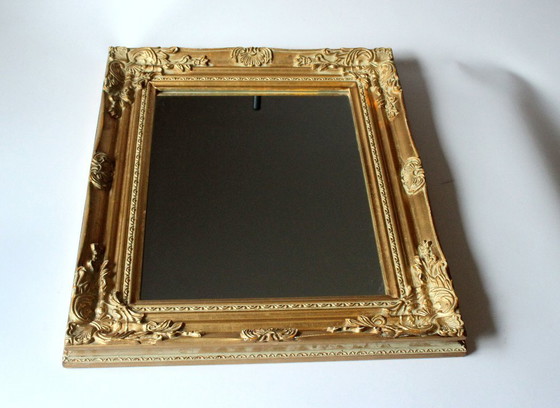 Image 1 of Miroir mural en bois - verre miroir - vintage