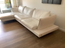 White leather corner sofa, Chaise Lounges