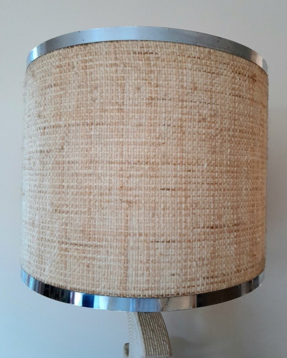 Image 1 of Brutalistische lamp in Gard stone en chroom 1970