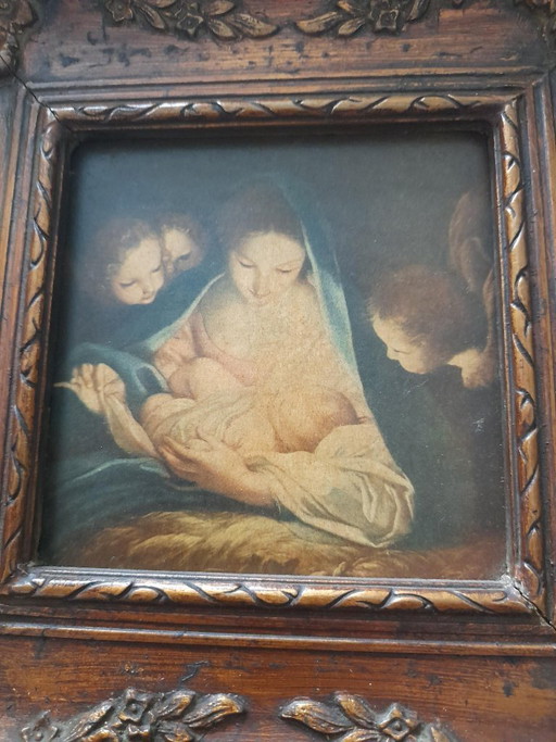 Painting on wood with frame, 1950 Marrati