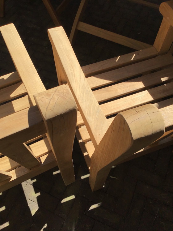 Image 1 of 4 mooie Teakhouten tuinstoelen van het merk Teak and Garden izgst