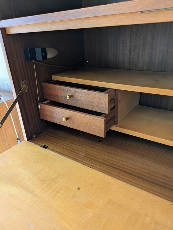 Image 1 of Vintage teakhouten highboard, secretaire 