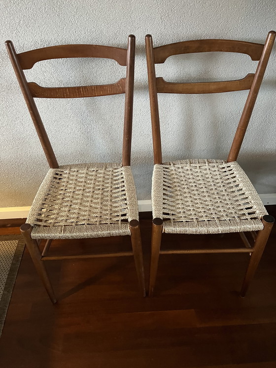 Image 1 of Set of vintage chairs in the style of a design by the Italian designer Gio Ponti