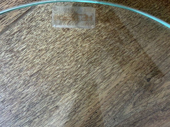 Table d'appoint Vintage Ronde en Verre Helderr – Tables d'appoint, Glass, rvs (photo 4 of 5)