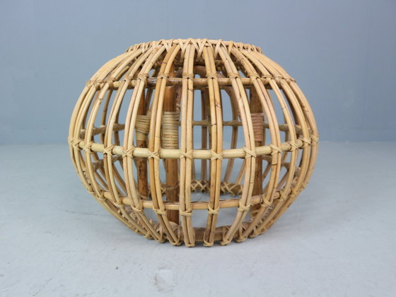 Image 1 of Pouf, jardinière, tabouret ou table d'appoint en rotin vintage des années 1960 par Dirk van Sliedrecht
