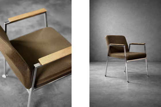 Image 1 of Sedia da conferenza marrone moderna tedesca vintage di metà secolo di Drabert, anni '70