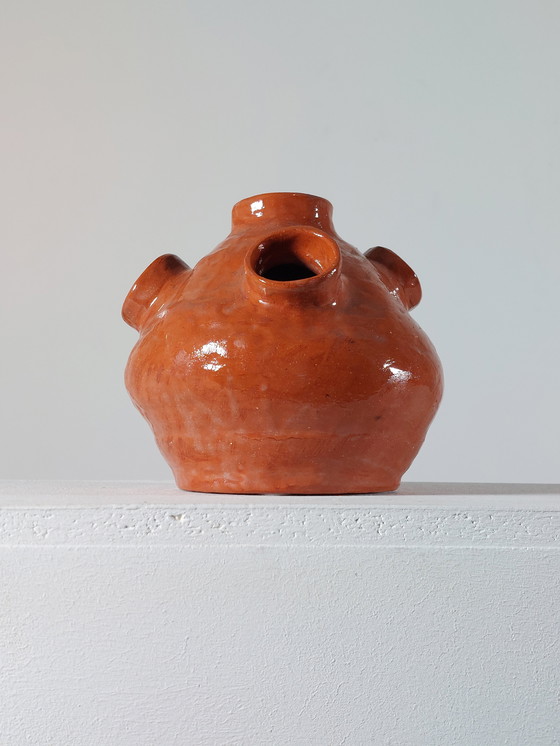 Image 1 of Vintage Mid Century Artist Ceramics Vase Terracotta