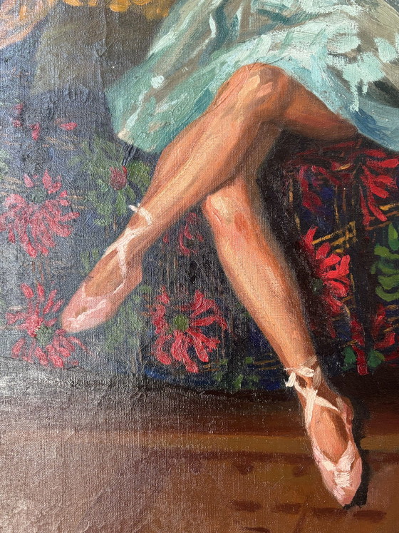 Oil on Canvas Ballerina Portrait, Neapolitan School, 1940s – Paintings & Drawings (photo 5 of 13)