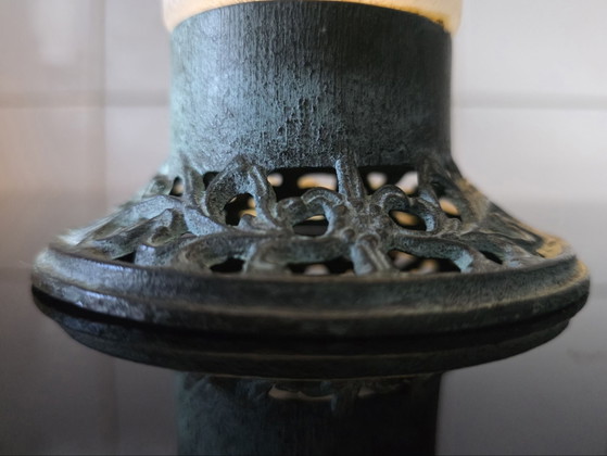 Art Deco vase glass and cast iron (photo 7 of 7)