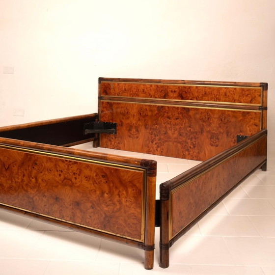 Cama King Size Alberto Smania Marango en Madera de Raíz y Latón Mid Century 1967 – Colchones y somieres (photo 11 of 20)