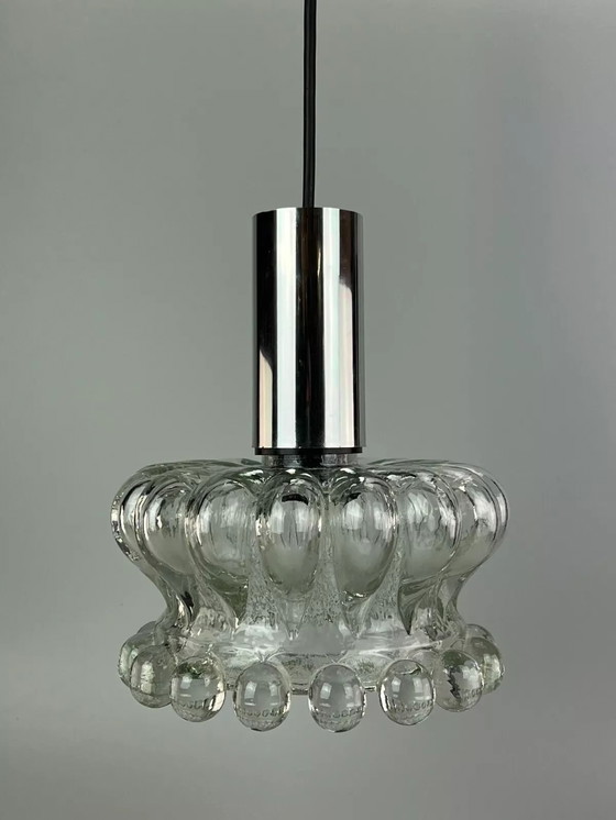 Image 1 of Lampada da soffitto anni '60 e '70, lampada a sospensione, bolla di vetro, design spaziale di metà secolo