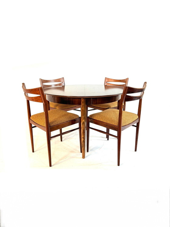 Image 1 of Vintage extendable Pallisander dining table, Lübke '60