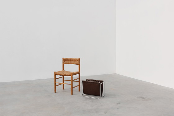 Image 1 of Vintage tijdschriftenrek in chroom en kunstleer, Frankrijk 1960