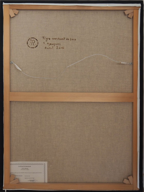 Image 1 of Tiger läuft auf den Betrachter zu Öl auf Leinwand