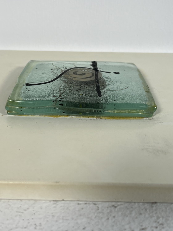 Image 1 of 2 obras de arte en vidrio "Leerdam" enmarcadas