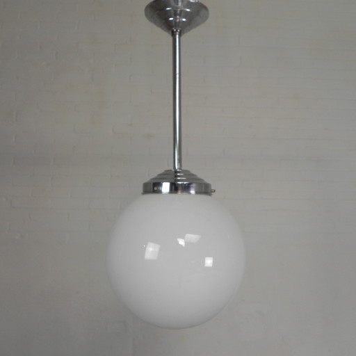 Art Deco Pendant Lamp With White Bulb, 1930s