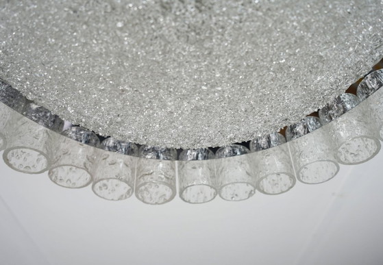 Plafonnier vintage Doria en verre glacé, style années 1960, avec 32 tubes en verre. – Metal (photo 6 of 13)