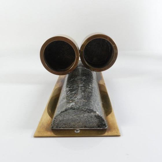 Image 1 of Vintage Saulo Sulitjelma Noorwegen wandkaarshouder, Brutalistische stijl, jaren 60