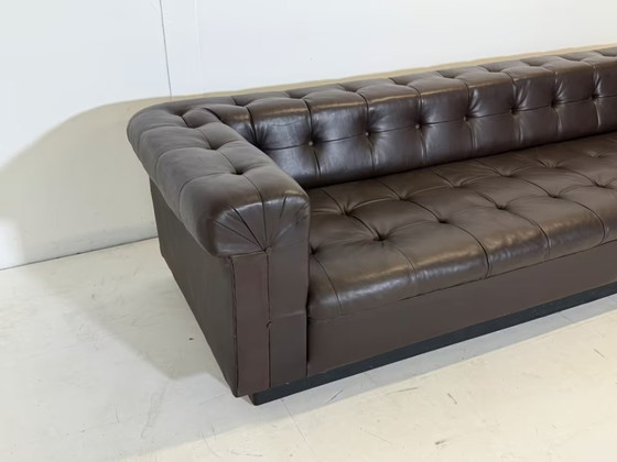 Image 1 of Edward Wormley Dunbar Leather Sofa Party 5407 Couch Armchair