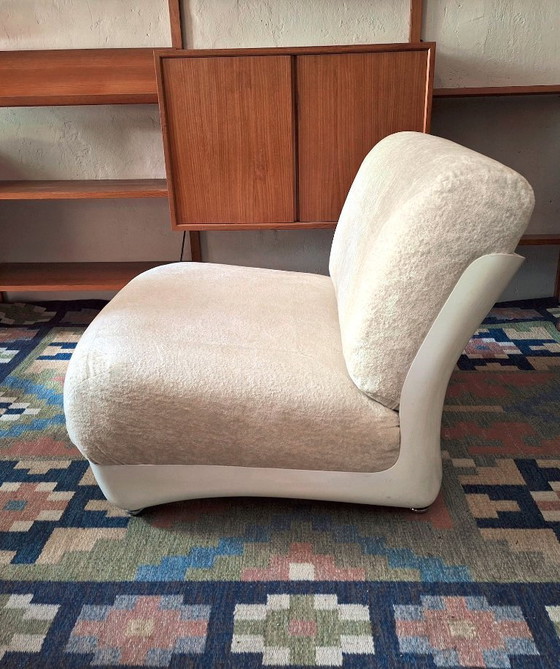 Image 1 of Italienischer Lounge-Sessel aus Fiberglas und Mohair im Stil von Mario Bellini, 1960er Jahre