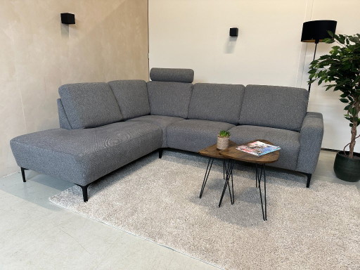 Sofá esquinero azul/gris de 250x215 cm.