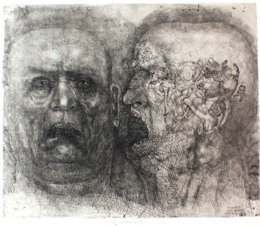 Jiři ANDERLE: Etching - edition of 50 - signed-numbered (66 x 48 cm)