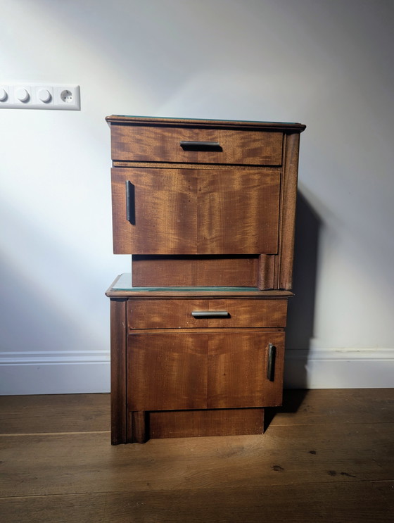 Image 1 of Art Deco nachtkastjes 2x vintage nachtkastje