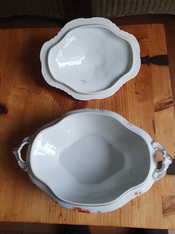 Image 1 of Elegant French porcelain tureen ca. 1900 - hand-painted