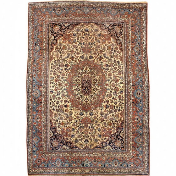Rare Extra Large Vintage Isfahan Rug | Kork Wool | Persian Rug | 400×570 cm – Rugs & carpets, Cotton (photo 15 of 17)