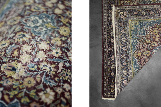 Image 1 of Vintage Hand-Woven Middle Eastern Oriental Isfahan Rug, 1940s