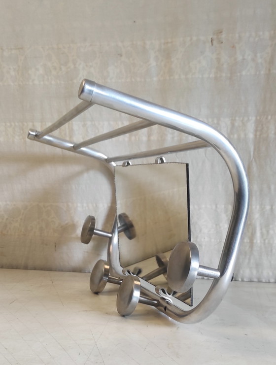 Image 1 of Art Deco style wall-mounted coat rack - mid-20th century
