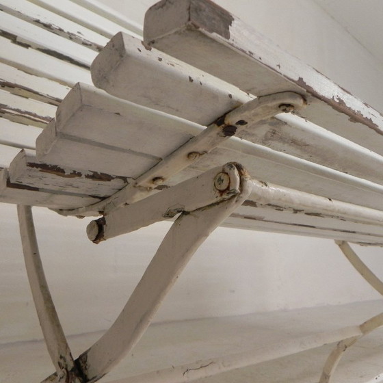 Tuinbank, Lattenbank, Inklapbaar 2 Meter Lang, Jaren 30 – 3-5 zitsbanken, Wood, Iron (photo 20 of 30)