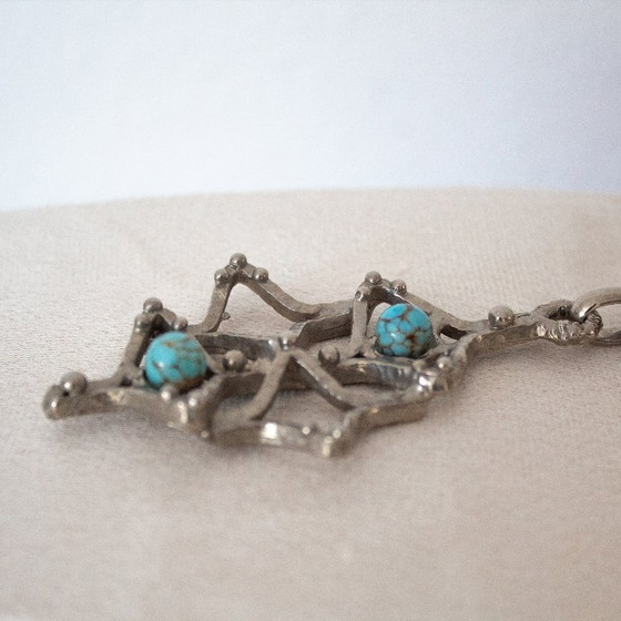 Image 1 of Necklace with large pendant, Brutalist, South Western style