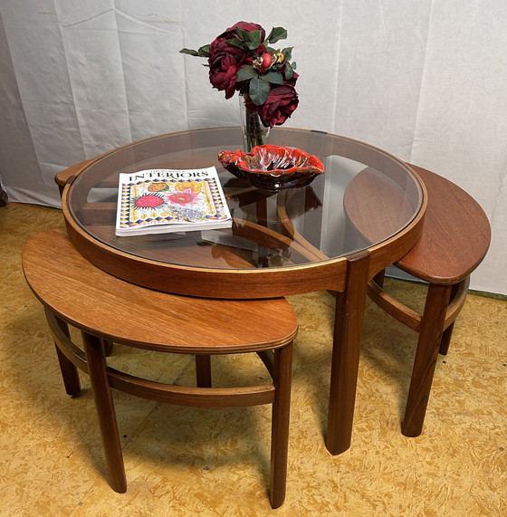 Image 1 of Tavolino da caffè Trinity in teak vintage retrò di metà secolo di Nathan 1960