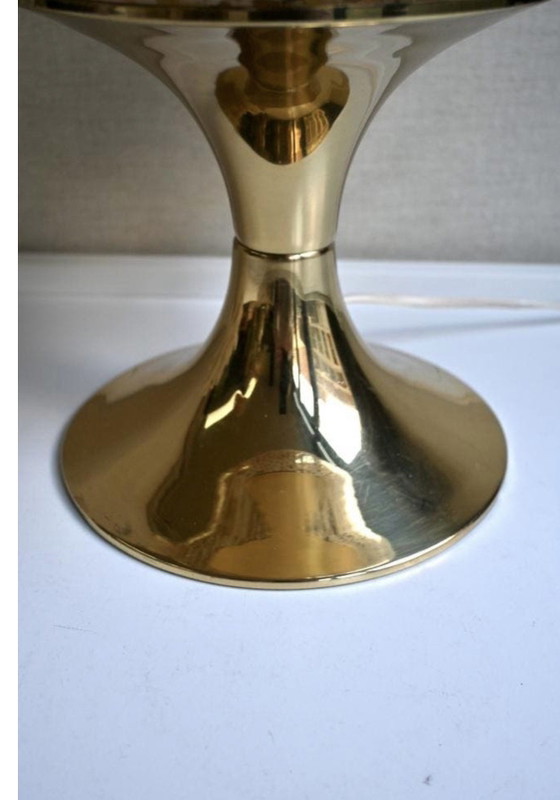 Image 1 of Doria Leuchten table lamp brass with textured glass