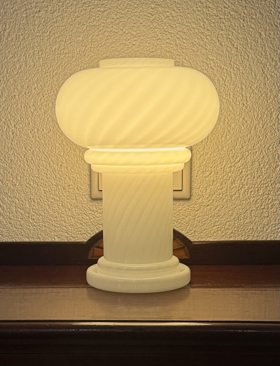 ✨ Vintage Murano Table Lamp | Mushroom Swirl | Lattimo | 1960s–70s | Mint Condition – Glass (photo 2 of 15)