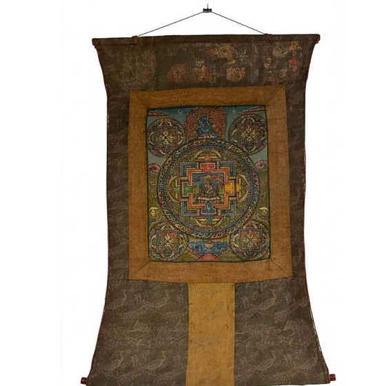 Handgemalte Padmasambhava Mandala Thangka – 77x55 cm – Gemälde & Zeichnungen (photo 2 of 6)