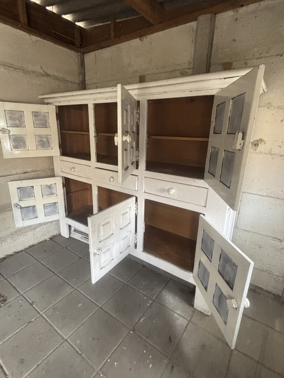 Image 1 of Grote Vintage Brutalist Buffetkast / Dressoir – 201 x 164 cm