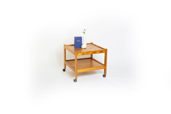 Image 1 of Vintage teak tea trolley with two levels and castors