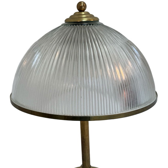 Image 1 of Art Déco - Lampada da tavolo XL - Vetro olofane - Base in ottone, due prese - In ottime condizioni!