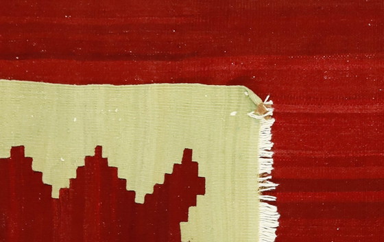 Vintage Turkse Canakkale Yoruk Kilim 213x133 cm – Minimalistisch handgeweven wollen tapijt met opvallend (photo 10 of 10)
