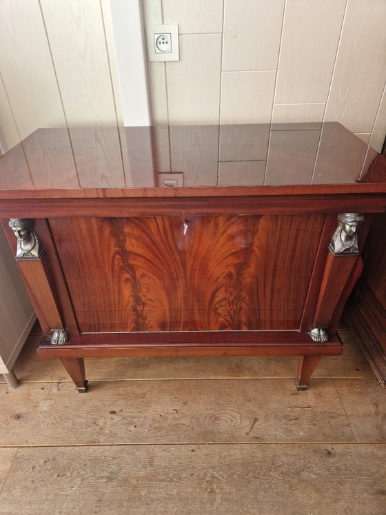 Prachtige mahoniehouten barkast in empirestijl – Opbergkast, Wood (photo 3 of 5)