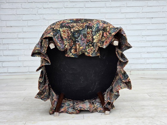 Image 1 of Sillón de cóctel danés de la década de 1960, tapizado en tela jacquard.